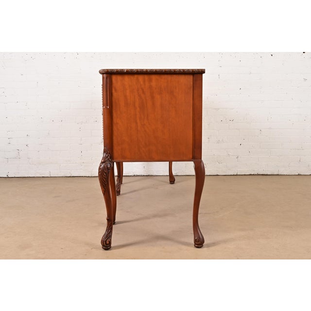 Romweber French Provincial Louis XV Burl Wood Sideboard or Bar Cabinet, Circa 1920s For Sale - Image 13 of 15