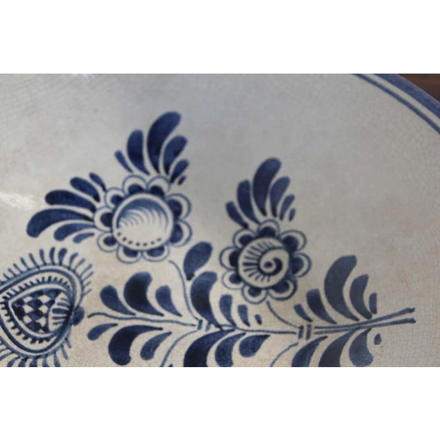 Vintage Decorative Moorish Bowl Blue and White For Sale - Image 10 of 13