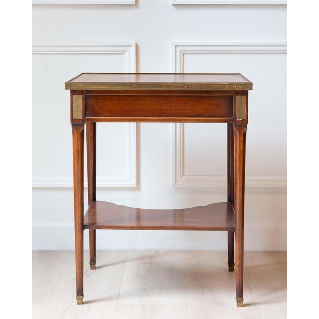 Mid 20th Century Mid 20th Century Louis XVI Style Writing Table in Walnut with Leather Top and Bronze Details For Sale - Image 5 of 13