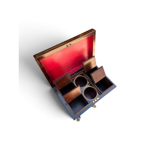 Brown English Regency Rosewood and Brass-Inlaid Tea Poy, Circa 1820 For Sale - Image 8 of 8