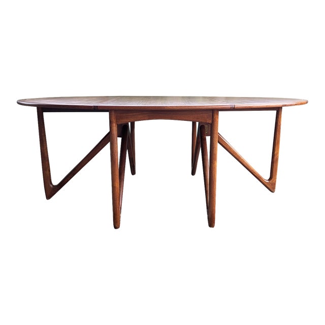 Mid Century Scandinavian Niels Koefoed, Drop Leaf Table, Denmark, 1960's For Sale