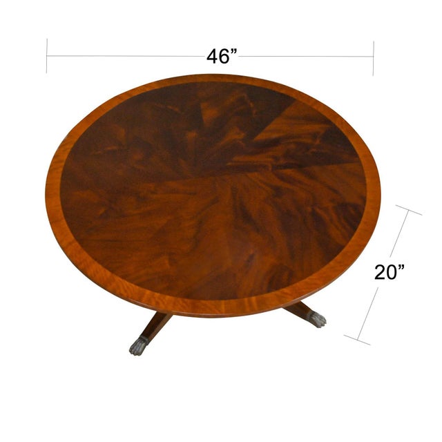 A Round Cocktail Table of the highest quality, produced by Niagara Furniture. Satinwood banding surrounds a field of pie...