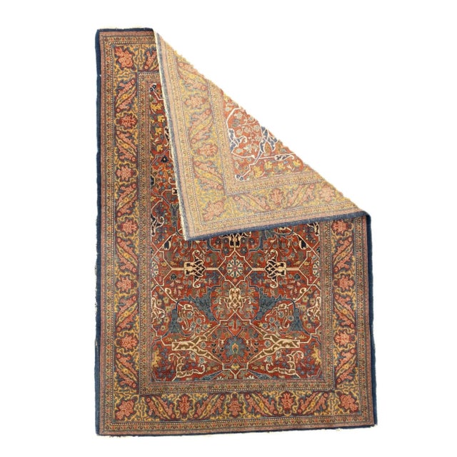 Early 20th Century Antique Tehran Rug 4'7'' x 6'10'' For Sale - Image 5 of 12