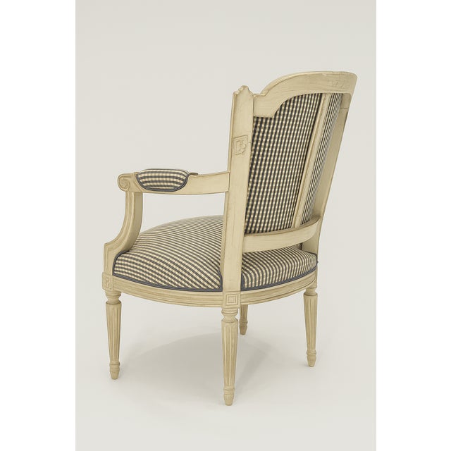 Louis XVI Style Marie Antoinette Armchair, 1990s For Sale - Image 4 of 9