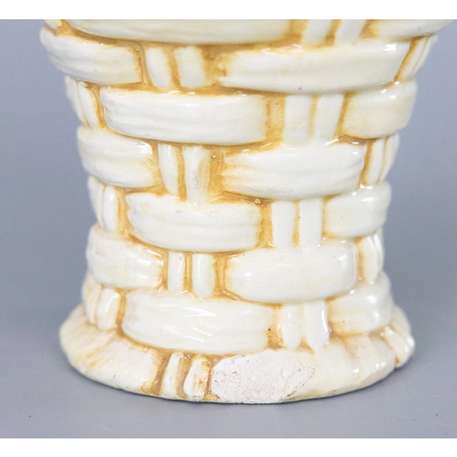 Ceramic Vintage Italian Majolica Lemons & Flowers Topiary Centerpiece For Sale - Image 7 of 10