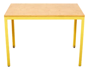 Yellow Kitchen Table in Steel and Ash Wood from Victoria Möbel, 1959