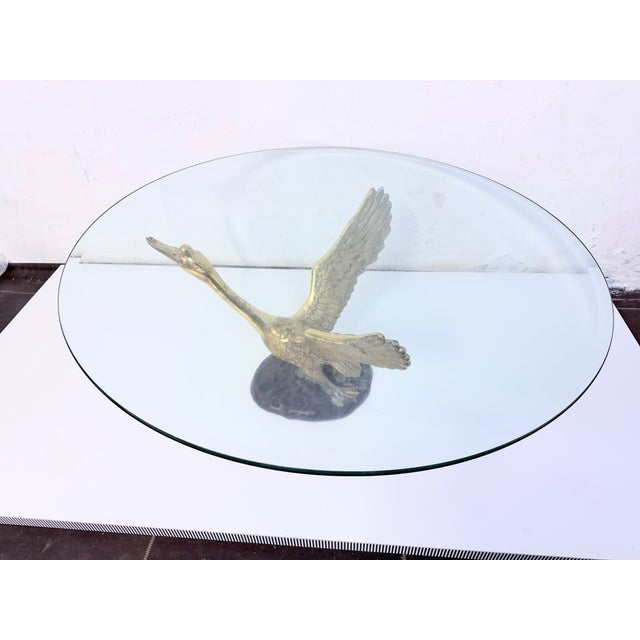 Hollywood Regency Swan Metal Coffee Table, 1960s For Sale - Image 4 of 11