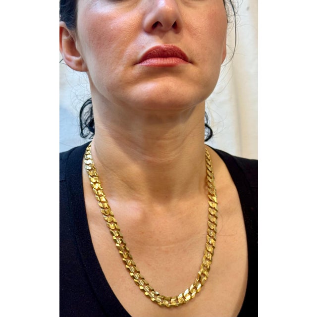 Vintage 14 Karat Yellow Gold 60 Gm Miami Cuban Link Italian Chain Unisex, 22" For Sale - Image 10 of 18