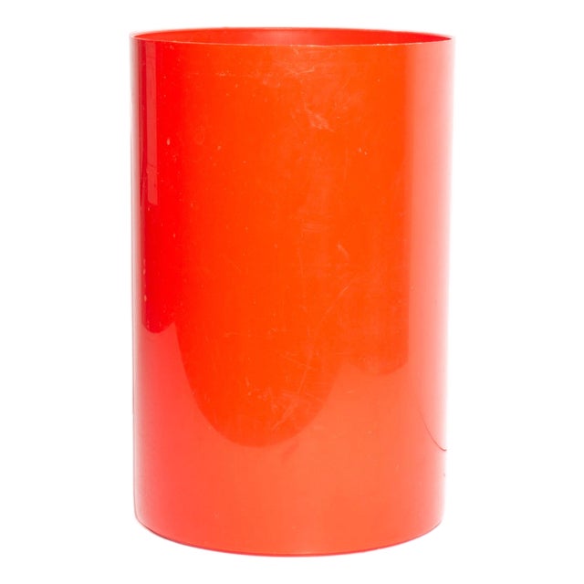 Ingrid Ltd. Chicago Vintage Red Waste Basket For Sale