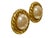 Karl Lagerfeld large 1980s stunning baroque glass pearl gold-plated cable link clip back earring Signed, "KL iscript" From...
