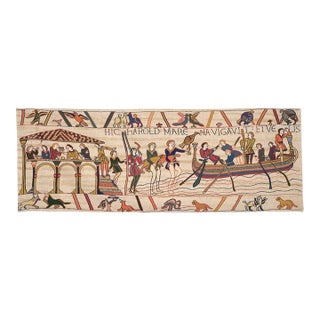 Bayeux - Harold Sails From Sussex Loom Woven Tapestry - 74 X 202 Cm (2'5" X 6'2") - Requires Rod Size 5 For Sale