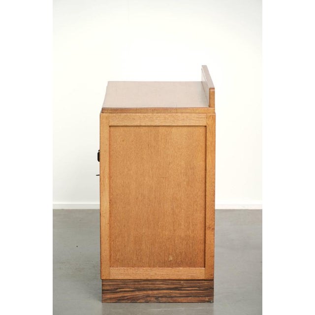 Art Deco Amsterdam School Dutch Oak Cabinet with Glass Doors For Sale - Image 6 of 13