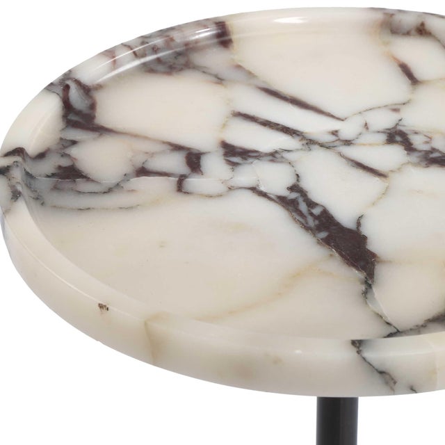 Kenneth Ludwig Chicago Brunson White Marble Drink Table For Sale - Image 4 of 6