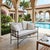 Neoclassical Turkish Powder-Coated Iron Settee With Custom Tailored Cushions For Sale In West Palm - Image 6 of 9