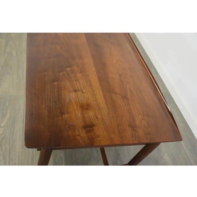 Brown 1960s Refinished Walnut Mid Century Desk For Sale - Image 8 of 10
