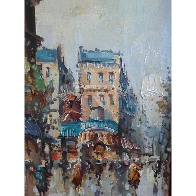 Mid-Century Modern Mid 20th Century Original Antonio DeVity Framed Paris Street Scene Oil Paintings With Handwritten Artist Inscriptions - Pair For Sale - Image 3 of 12