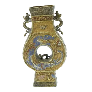 Antique Late 19th Century Chinese Enameled Bronze Vase