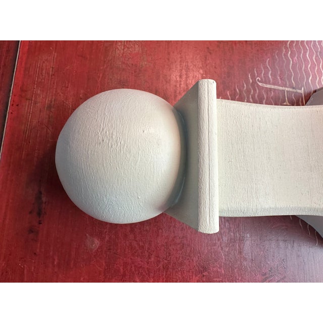 2020s Handmade Solid Wood Corbel Shaped Wall Bracket or Shelf Palest Green For Sale - Image 5 of 7