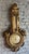 19th-century French giltwood barometer with working thermometer. Well executed carvings of scrolls, swags, and bounty all...