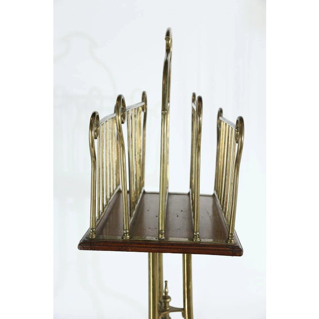 Antique Brass and Mahogany Magazine Holder For Sale In Houston - Image 6 of 8