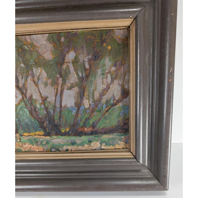 Early 20th Century Early 20th Century Canadian Impressionist Fauvist Oil Painting of Trees For Sale - Image 5 of 11