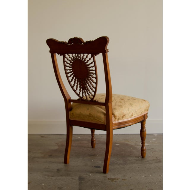 Late 19th Century Antique Carved Radiant Sun Face Side Chair, Circa 1880 For Sale - Image 5 of 6