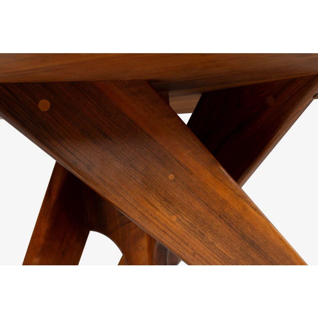Arthur Espent Carpenter Three Leg Table Walnut Dining Table 1960 For Sale - Image 9 of 12