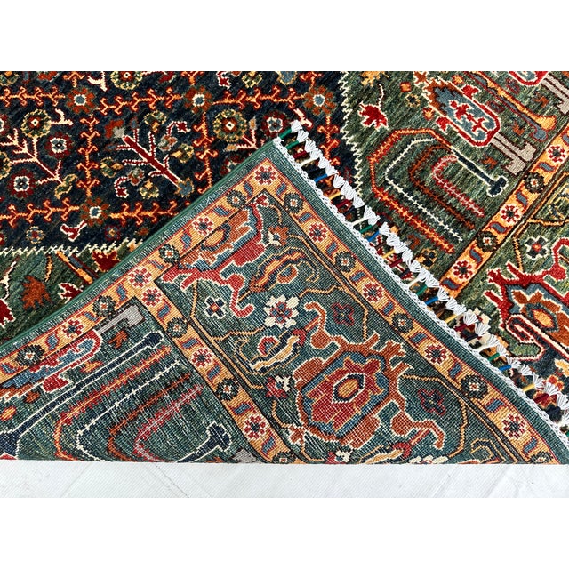 Green Persian Qashqai Cypress Tree Hand-Knotted Wool Rug - 5' X 6'6 For Sale - Image 6 of 11