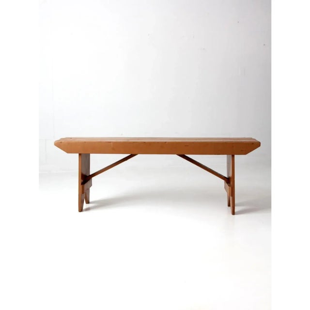 This authentic early 1900s rustic farmhouse bench adds timeless character and vintage charm to any kitchen, hallway, or...