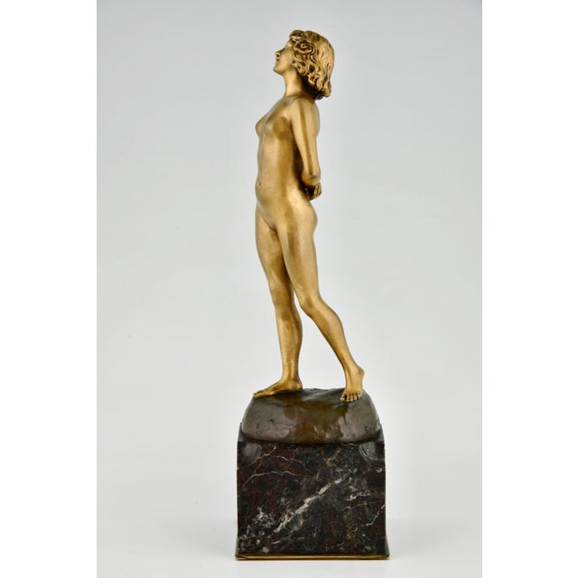 Joe Descomps, Lady, 1900, Bronze amd Marble For Sale - Image 6 of 13