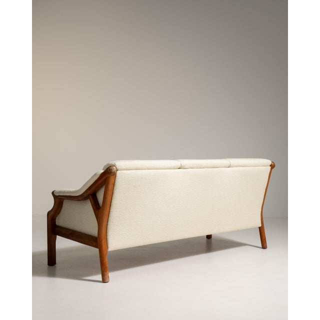 Wood Danish Modern Bouclé Upholstered Sofa, Antique, Denmark, Circa 1970 For Sale - Image 7 of 11