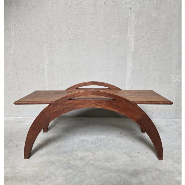 Brown French Art Deco Coffee Table in Oak, 1930s For Sale - Image 8 of 8