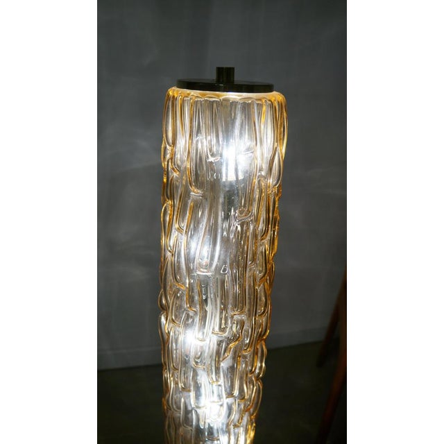 Wood Brass and Glass Tripod Floor Lamp by Rupert Nikoll, 1960s For Sale - Image 7 of 11