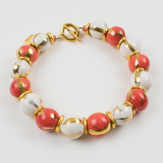 Contemporary Edouard Rambaud Paris Bi-Color Ceramic Pearl Necklace For Sale - Image 3 of 8