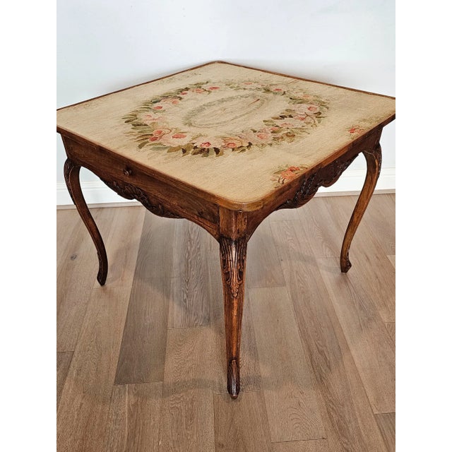 An elegant antique Louis XV style carved walnut card games table. Born in Continental Europe in the late 18th / early 19th...