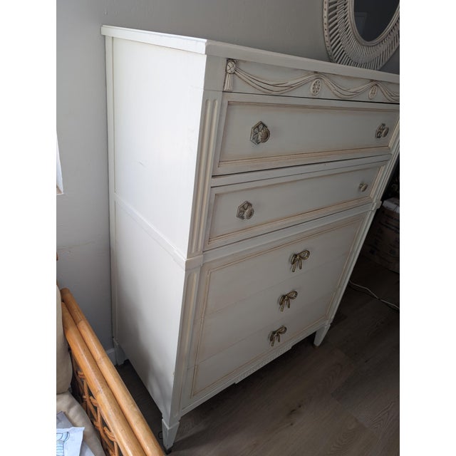 Wood 1960s American of Martinsville French Provincial Tallboy Chest For Sale - Image 7 of 10