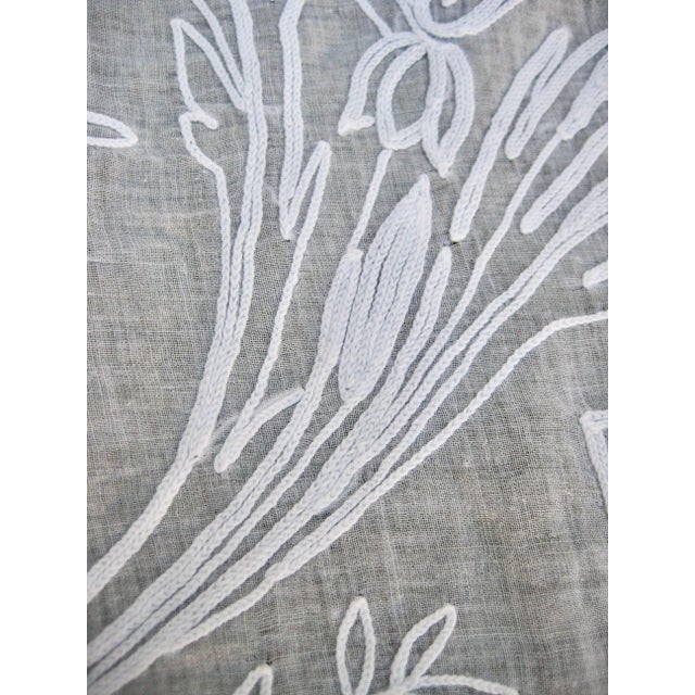 Napoleon III Sheer Curtain Embroidered Panel Early 18 Hundreds For Sale - Image 10 of 10
