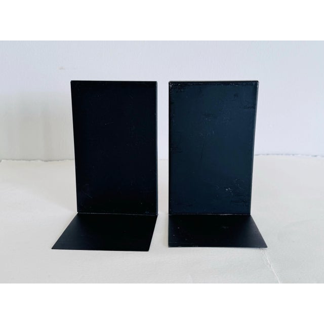 Vintage 1970s Natural Stone & Metal Bookends by Eilon Mosaics Israel, a Pair. Beautiful mosaic bookends that are sturdy...