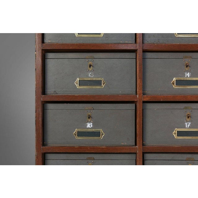 Belgium / 1920s / filing cabinet / wood and mint site panels, cardboard boxes / mid-century / industrial / vintage design...