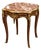 French-Style Marble Accent Table – Multicolor Stone Top With Ornate Gilded Bronze Details For Sale