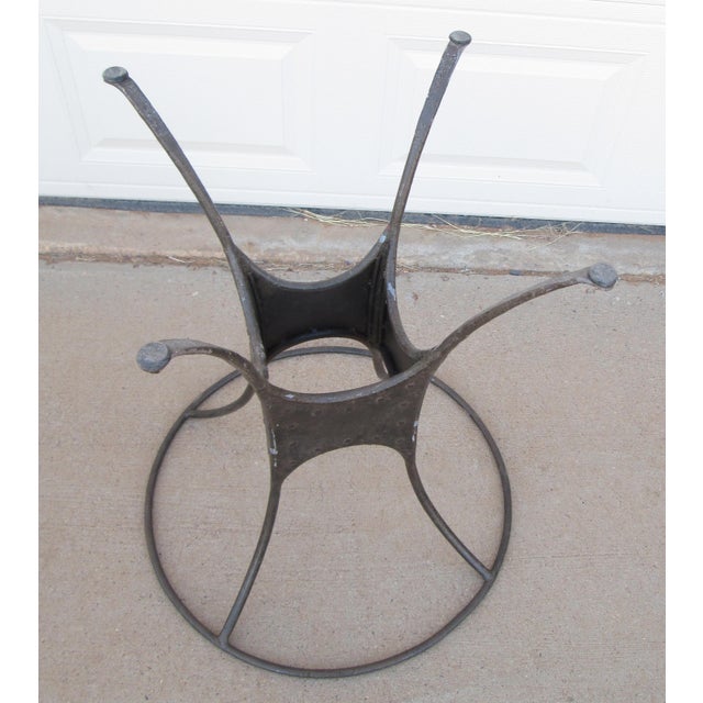 Late 20th Century Glass Top Industrial French Style Garden Table For Sale - Image 10 of 13