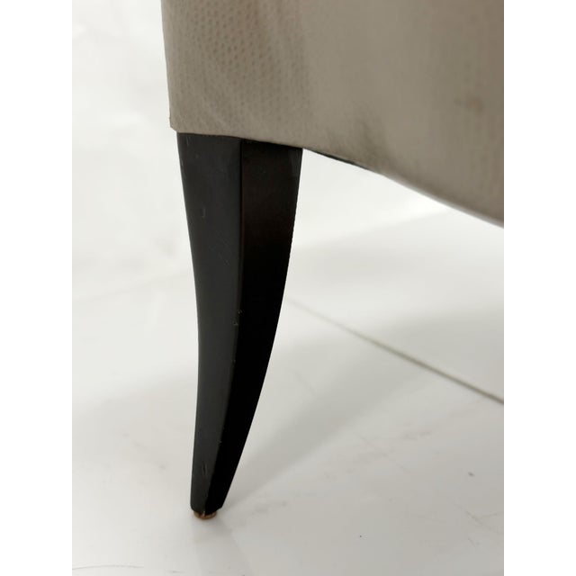 1980s Donghia Klismos Slipper Chair in Mahogany-Finished Maple and Leather For Sale - Image 18 of 18
