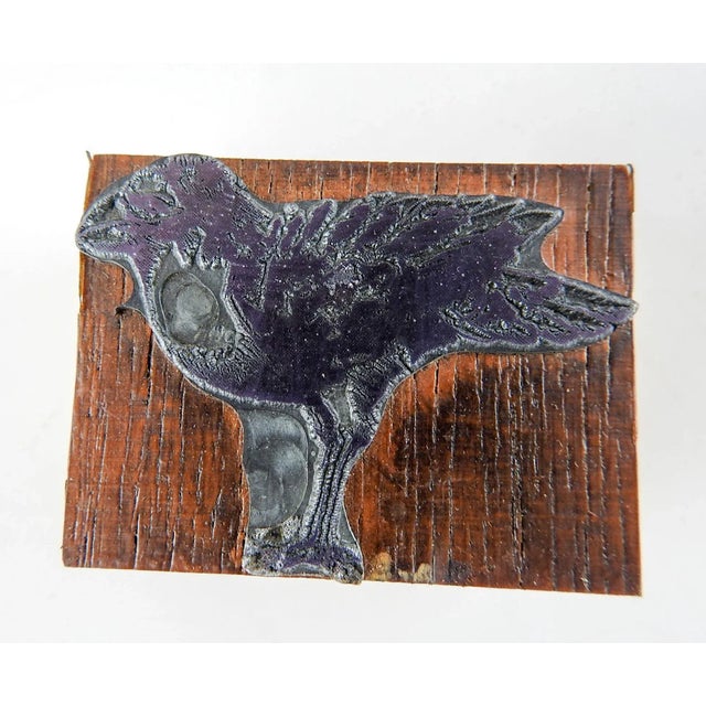 Etched Metal & Wood Print Blocks in the Manner of Leonard Baskin Birds For Sale - Image 4 of 7