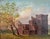 Victorian Original Oil Painting Castle Ruins With People in Gold Gild Frame For Sale - Image 4 of 10