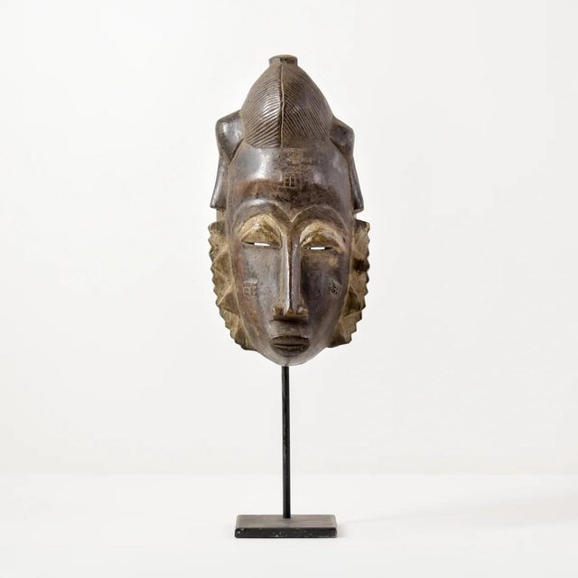 The Baule portrait mask discussed is intricately crafted for the Mblo dance, representing an honored person or ancestor in...