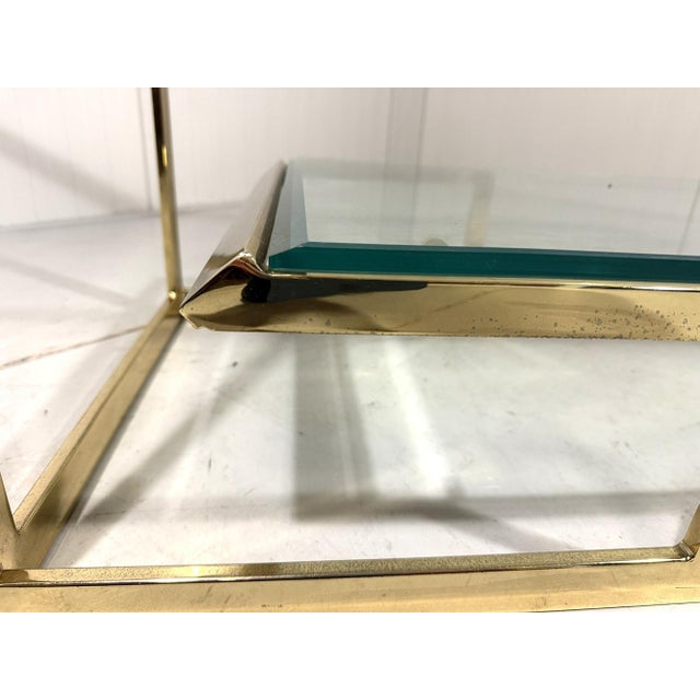 Two-Tier Console Table in Brass and Bevelled Glass, 1970s For Sale - Image 15 of 18