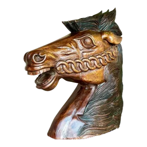 Vintage Boho Carved Wood Horse Head