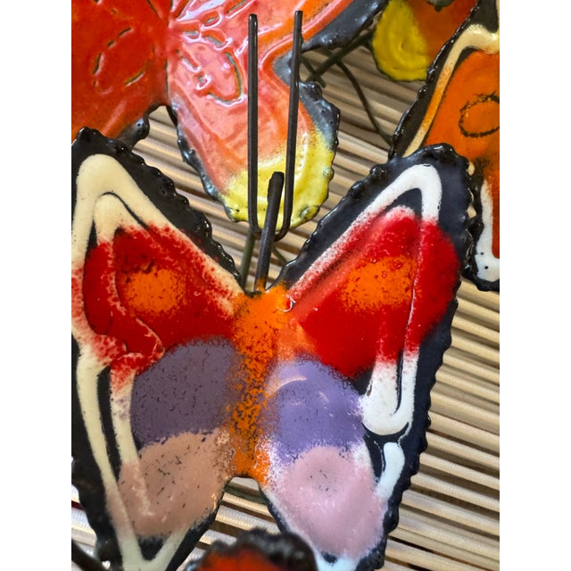 1960s Signed 1967 Curtis Jeré Enameled Butterfly Wall Sculpture for Artisan House For Sale - Image 5 of 9