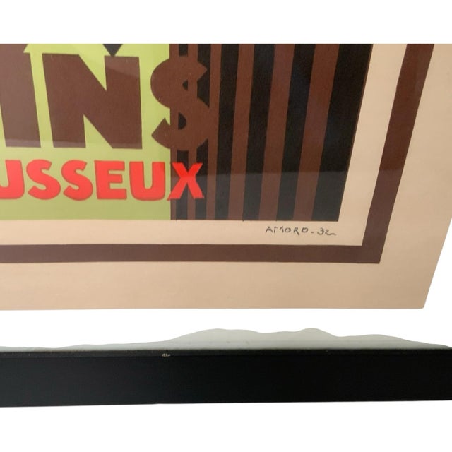 Art Deco Vintage Amoro “Anjou Vins Mousseux” French Art Deco Lithographic Advertising Poster France C. 1932 For Sale - Image 3 of 10