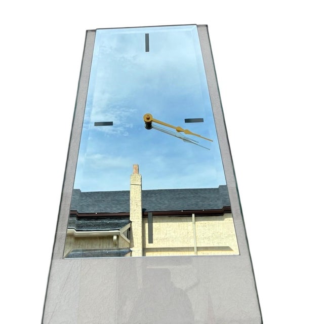 1990s Vintage Post-Modern Plate Glass Grandfathers Floor Clock Attributed to Pace MCM For Sale - Image 5 of 13